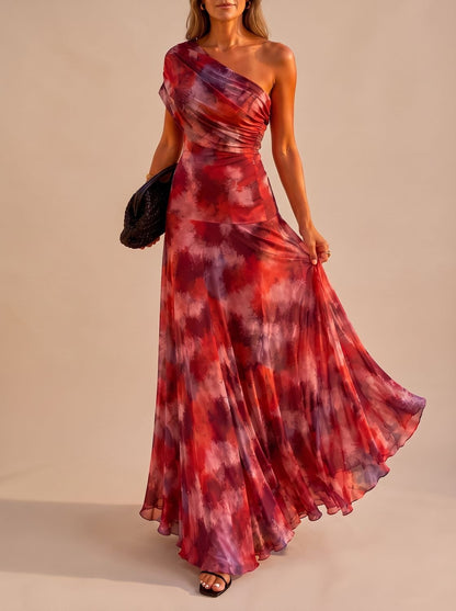 Lange boho maxijurk met elegante, soepel vallende rok