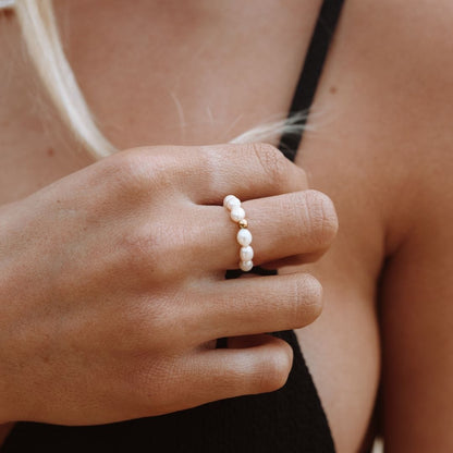 Zilveren Ring met Zoetwaterparel Dames Klassiek Ontwerp